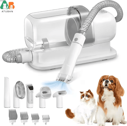 ATUBAN Pet Grooming Vacuum and Dog Hair Removal Kit – 2.3L Large Capacity Brush Vacuum for Pets
