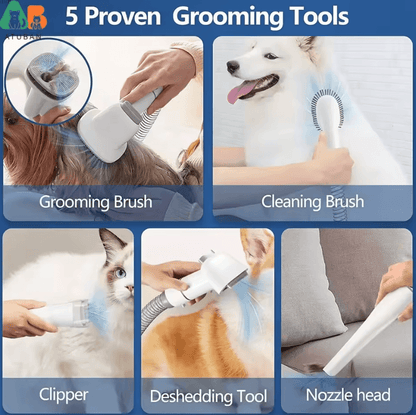 ATUBAN Pet Grooming Vacuum and Dog Hair Removal Kit – 2.3L Large Capacity Brush Vacuum for Pets
