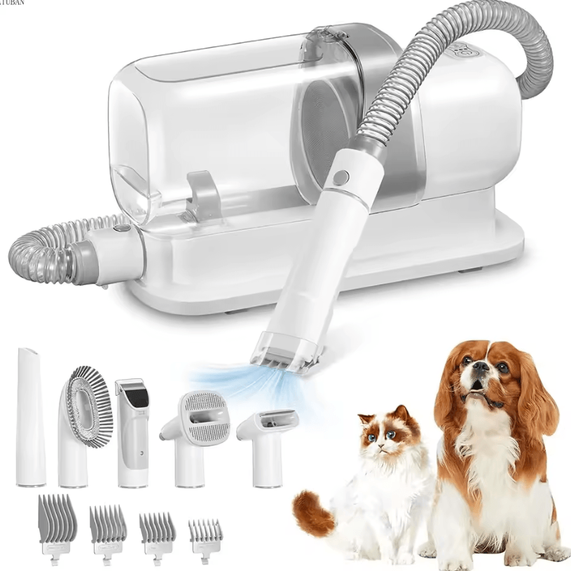 ATUBAN Pet Grooming Vacuum and Dog Hair Removal Kit – 2.3L Large Capacity Brush Vacuum for Pets