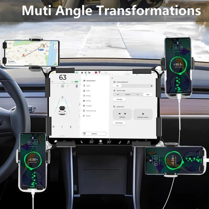 Tesla Screen Phone Mount Adjustable Clip Holder for Model 3 Y and Cybertruck