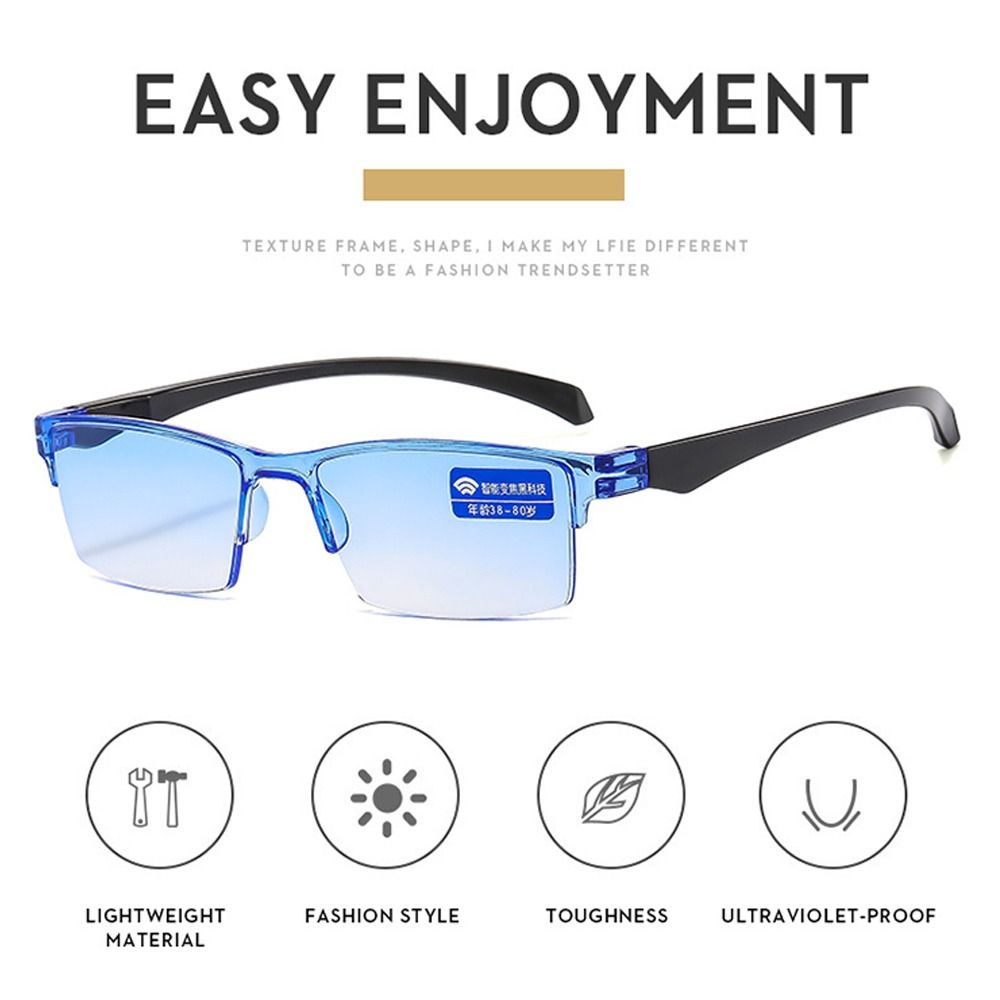 Smart Automatic Zoom Eyeglasses for Men and Women, Anti-Blue Light Frameless Optical Computer Eyewear