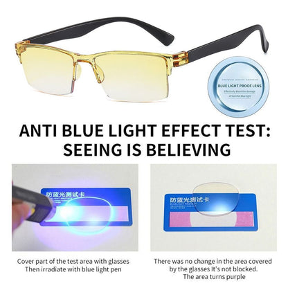 Smart Automatic Zoom Eyeglasses for Men and Women, Anti-Blue Light Frameless Optical Computer Eyewear