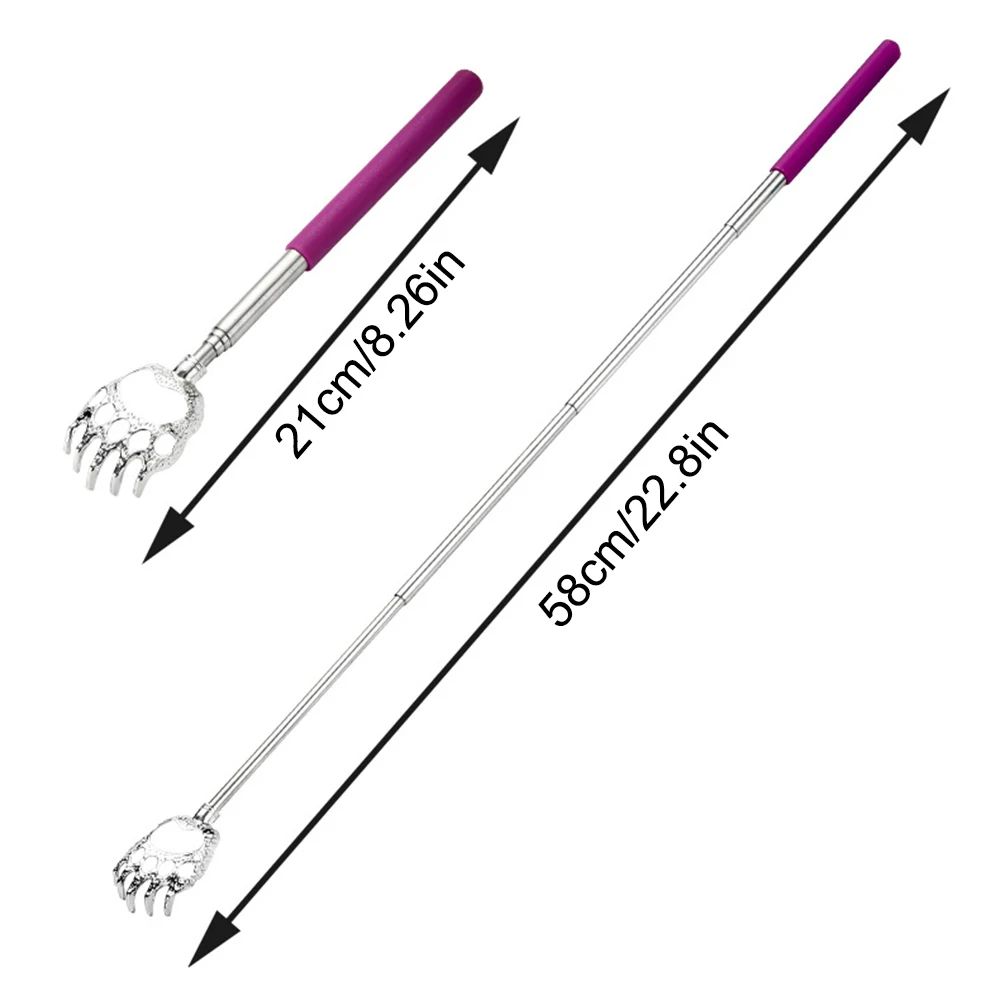 Bear Claw Stainless Steel Back Scratcher Retractable Itching Massager Portable Telescopic Scratch Tool for Relief