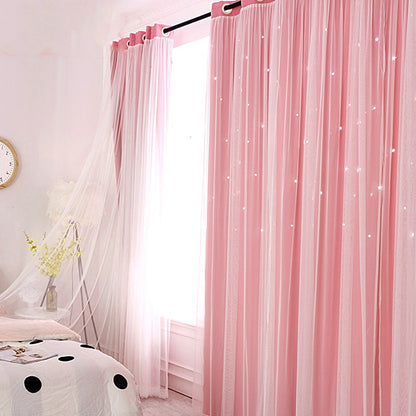 Tulle Blackout Curtains, Hollow Star Design, Modern Style Living Room, Bedroom Chiffon Window Voiles, Tulle Blinds