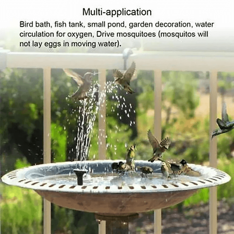 SunRipple Solar Floating Fountain Pump for Bird Baths and Garden Ponds