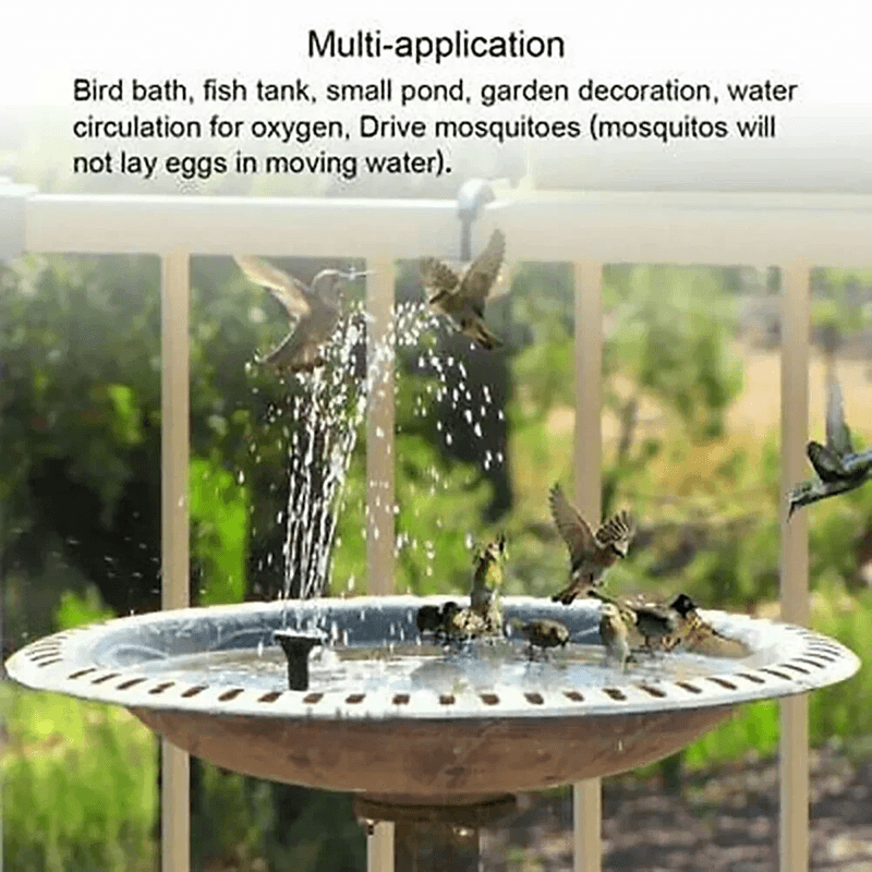SunRipple Solar Floating Fountain Pump for Bird Baths and Garden Ponds