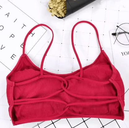 FlexEase Wireless Sports Bra with Removable Pads and Beauty Back Design
