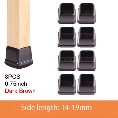 Premium Chair Leg Caps – Heavy-Duty Rubber Feet & Felt Furniture Leg Protectors (Fits Round & Square Legs)