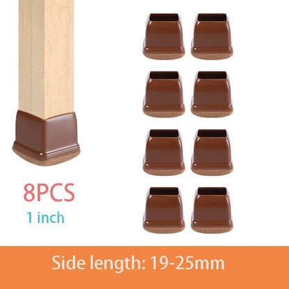 Premium Chair Leg Caps – Heavy-Duty Rubber Feet & Felt Furniture Leg Protectors (Fits Round & Square Legs)