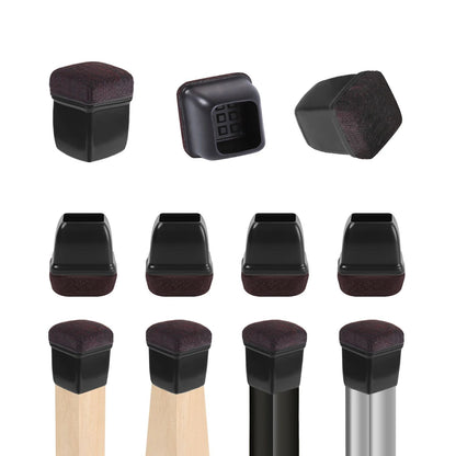 Premium Chair Leg Caps – Heavy-Duty Rubber Feet & Felt Furniture Leg Protectors (Fits Round & Square Legs)