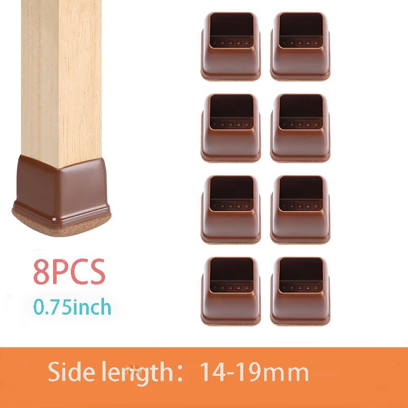 Premium Chair Leg Caps – Heavy-Duty Rubber Feet & Felt Furniture Leg Protectors (Fits Round & Square Legs)