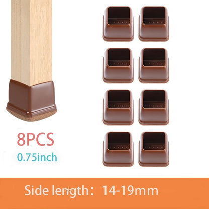 Premium Chair Leg Caps – Heavy-Duty Rubber Feet & Felt Furniture Leg Protectors (Fits Round & Square Legs)