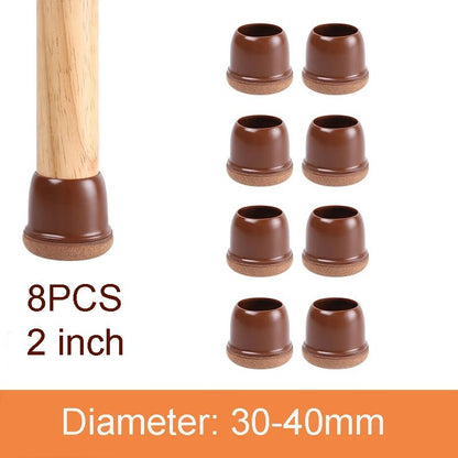 Premium Chair Leg Caps – Heavy-Duty Rubber Feet & Felt Furniture Leg Protectors (Fits Round & Square Legs)