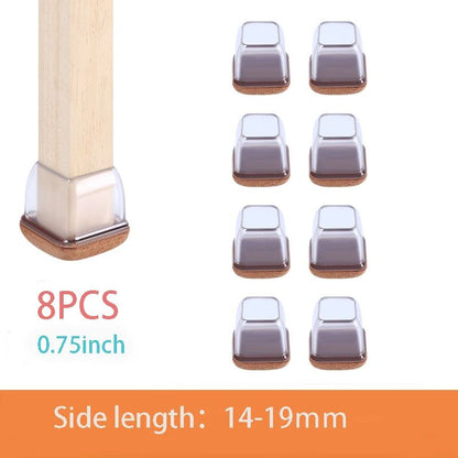 Premium Chair Leg Caps – Heavy-Duty Rubber Feet & Felt Furniture Leg Protectors (Fits Round & Square Legs)