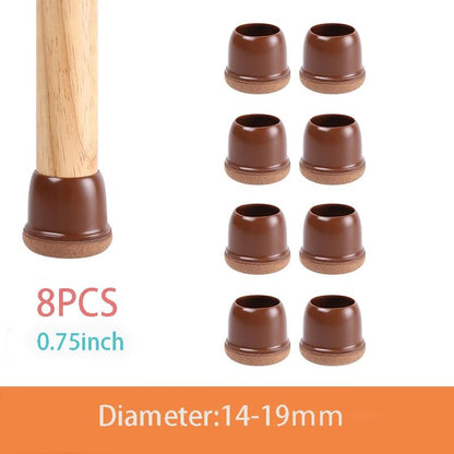Premium Chair Leg Caps – Heavy-Duty Rubber Feet & Felt Furniture Leg Protectors (Fits Round & Square Legs)