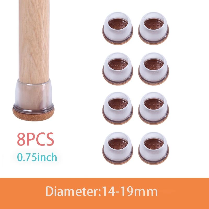Premium Chair Leg Caps – Heavy-Duty Rubber Feet & Felt Furniture Leg Protectors (Fits Round & Square Legs)