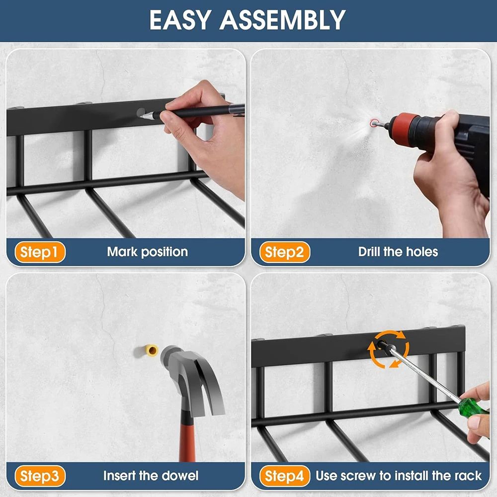 Wall Mounted Metal Boot Rack Organizer Holds 4 Pairs Sturdy Anti Rust Boot Hanger for Closet Entryway Garage