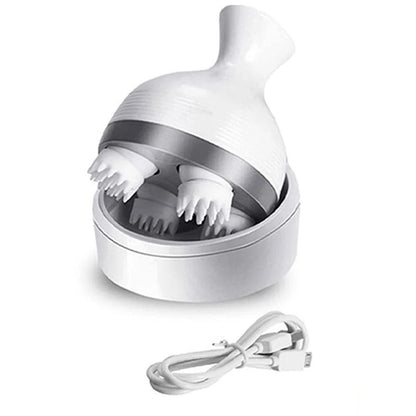 Cordless Electric Scalp Massager with 4 Kneading Nodes Rechargeable Head Scratcher for Stress Relief Hair Growth