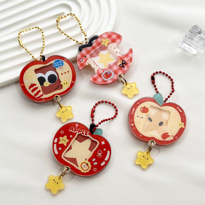 Acrylic Slide Photo Frame Pendant, Photo Storage Frame Card Holder, Bag Decoration Keychain Pendant