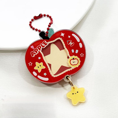 Acrylic Slide Photo Frame Pendant, Photo Storage Frame Card Holder, Bag Decoration Keychain Pendant