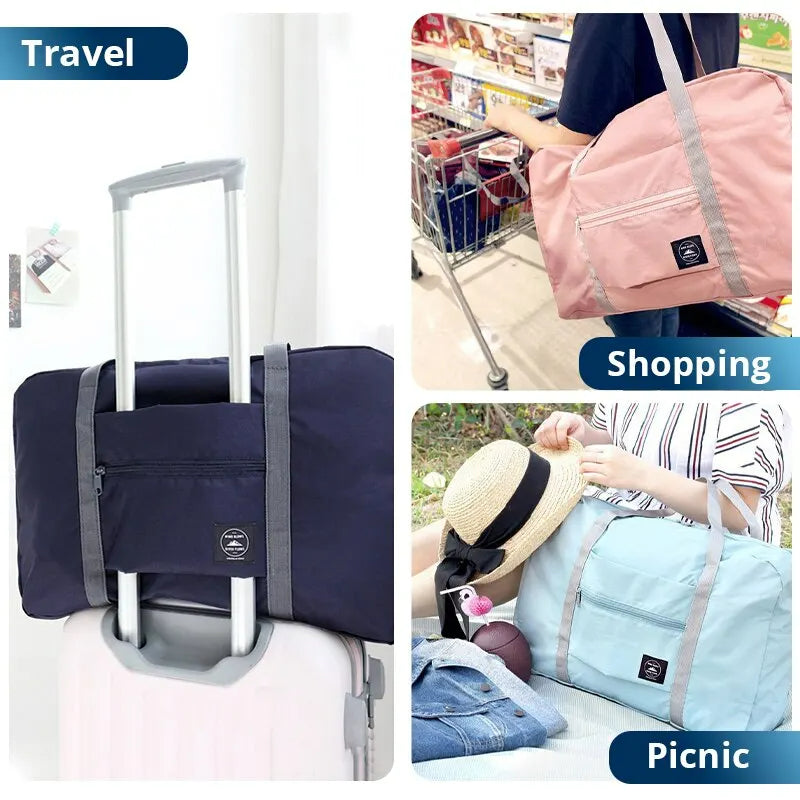 Foldable Travel Duffel Bag for Airlines Carry-on | Weekender Overnight Tote for Men & Women | Gym & Travel