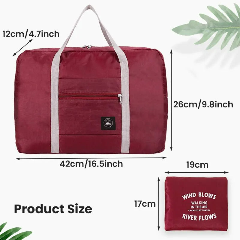 Foldable Travel Duffel Bag for Airlines Carry-on | Weekender Overnight Tote for Men & Women | Gym & Travel