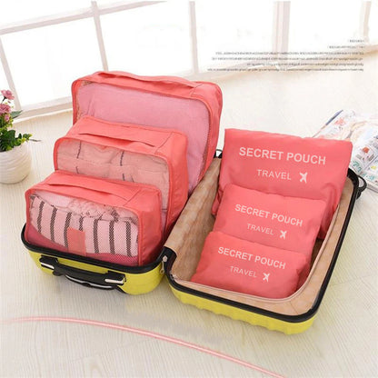 Large Capacity Travel Storage Bag Organizer Set – Suitcase Pouch Case with Packing Cubes for Shoes & Clothes