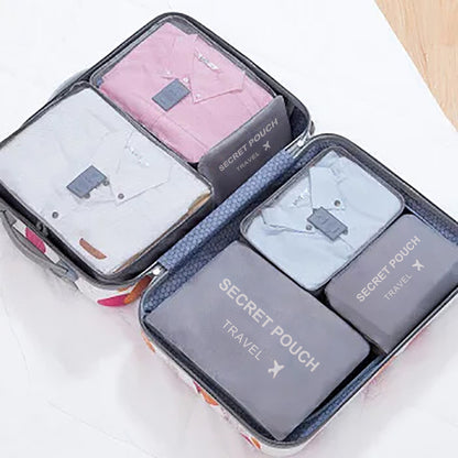 Large Capacity Travel Storage Bag Organizer Set – Suitcase Pouch Case with Packing Cubes for Shoes & Clothes