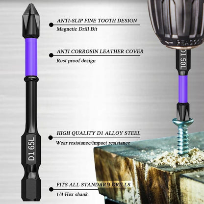 Magnetic Phillips Screwdriver Bits Set for Power Tools