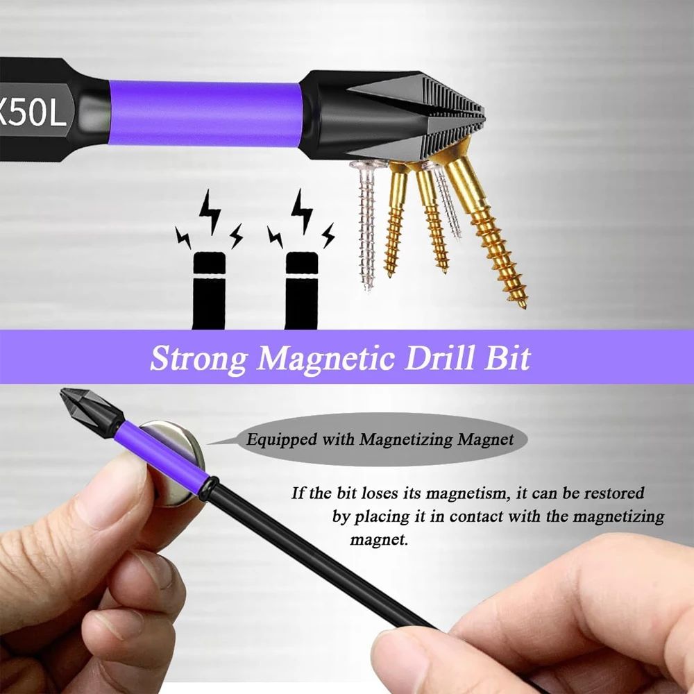 Magnetic Phillips Screwdriver Bits Set for Power Tools