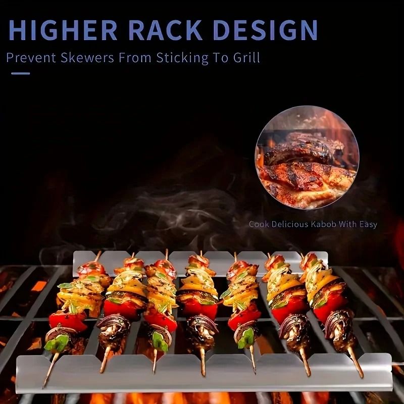 Elevated Stainless Steel Kebab Rack (2 PCS Set)