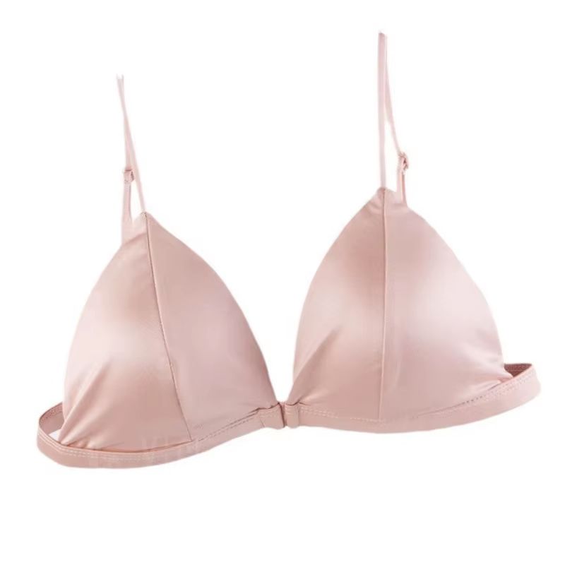 Front Buckle Wireless Bikini Bra, Thin Strap Soft Fit for Small Bust Comfort