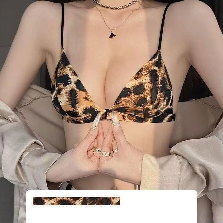 Front Buckle Wireless Bikini Bra, Thin Strap Soft Fit for Small Bust Comfort