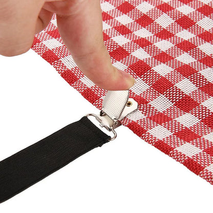 Adjustable Bed Sheet Fasteners Straps with Clips | Elastic Mattress Sheet Holder Grippers for Wrinkle-Free Bedding