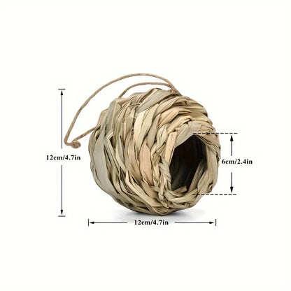 Outdoor Decorative Weaved Hanging Parrot Nest Houses, New Birds Nest Bird Cage Grass Egg Cage Bird House