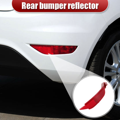 Car Rear Bumper Right Reflector Light Cover, Right Rear Bumper Tail Fog Light, Compatible with Ford Fiesta