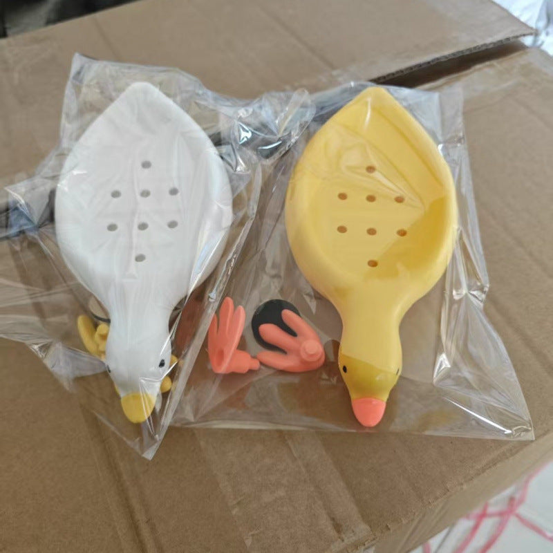 Cute Duck Shaped Self-Draining Soap Dish – Ideal for Bathrooms & Kitchens