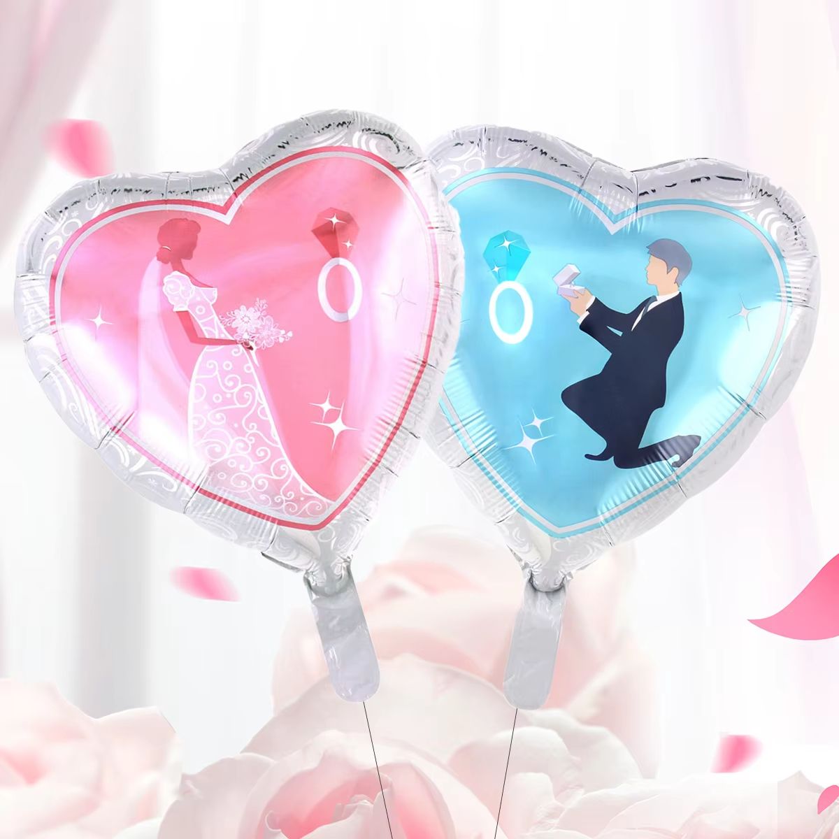 18-Inch "I LOVE YOU" Heart Balloon Set 10-Pack for Wedding & Valentine's Day