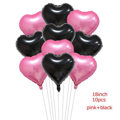 18-Inch "I LOVE YOU" Heart Balloon Set 10-Pack for Wedding & Valentine's Day