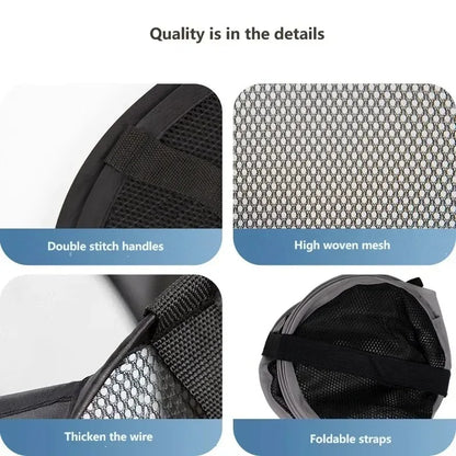 Fashion Mesh Laundry Basket, Durable Folding Clothes Organizer, Washable Toy Storage for Bathroom