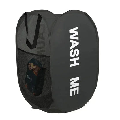 Fashion Mesh Laundry Basket, Durable Folding Clothes Organizer, Washable Toy Storage for Bathroom