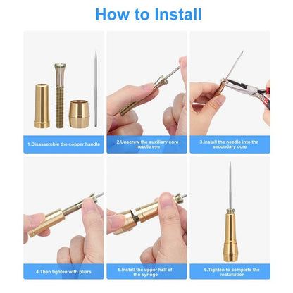 Leather Stitching Needles Kit, Awl Hand Tools for DIY, Nylon Thread, Copper Handle Sewing Needles for Upholstery