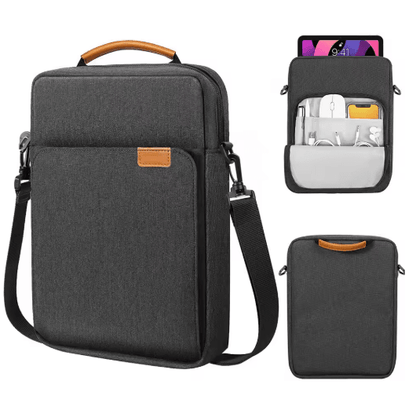 Tablet Shoulder Sleeve Bag for iPad and Galaxy Tab with Handle and Strap