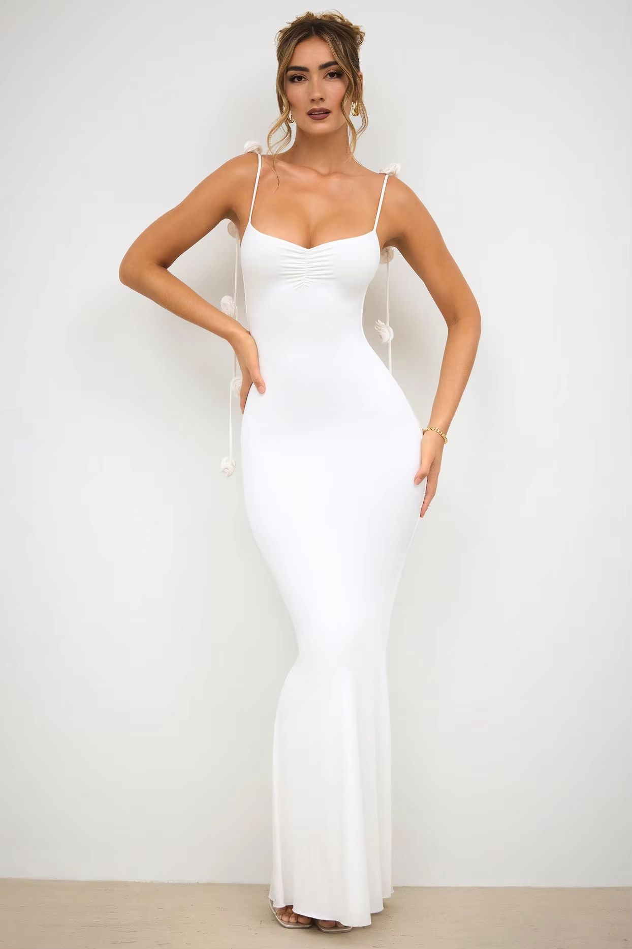 VEITCHE Summer Floral 3D Strap Sleeveless Maxi Dress for Women