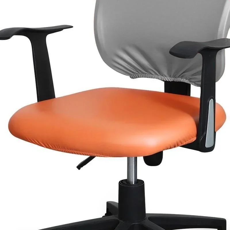 PU Leather Elastic Chair Seat Cover Slipcover | Waterproof Seat Protector for Office, Dining, Hotel Chairs 38-52cm