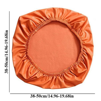 PU Leather Elastic Chair Seat Cover Slipcover | Waterproof Seat Protector for Office, Dining, Hotel Chairs 38-52cm