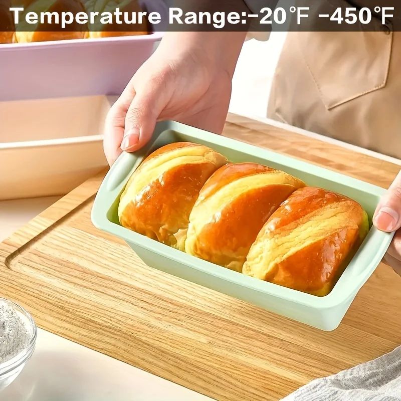 Non-Stick Silicone Loaf Pan Rectangle Bread & Cake Mold | BPA-Free Flexible Baking Tray for Brownies, Toast & Desserts