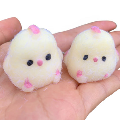 Cute Squishy Chick Stress Relief Keychain Rebound Chicken Toy for Bag & Phone.