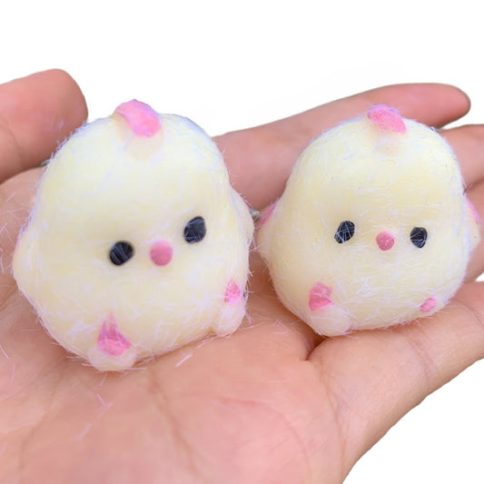 Cute Squishy Chick Stress Relief Keychain Rebound Chicken Toy for Bag & Phone.