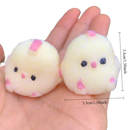 Cute Squishy Chick Stress Relief Keychain Rebound Chicken Toy for Bag & Phone.